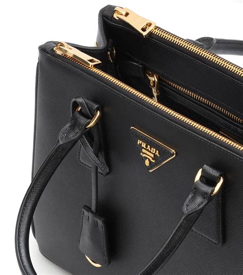 prada saffiano black leather small shoulder bag